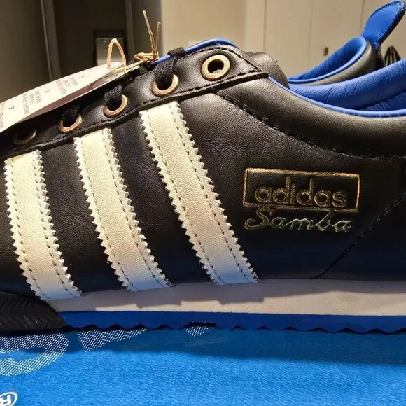 adidas Originals Samba 62 IH8603 Core Black Cloud White Blue Bird Men Shoes 10 - Picture 11 of 13